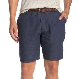 Toscano Houndstooth Linen Shorts